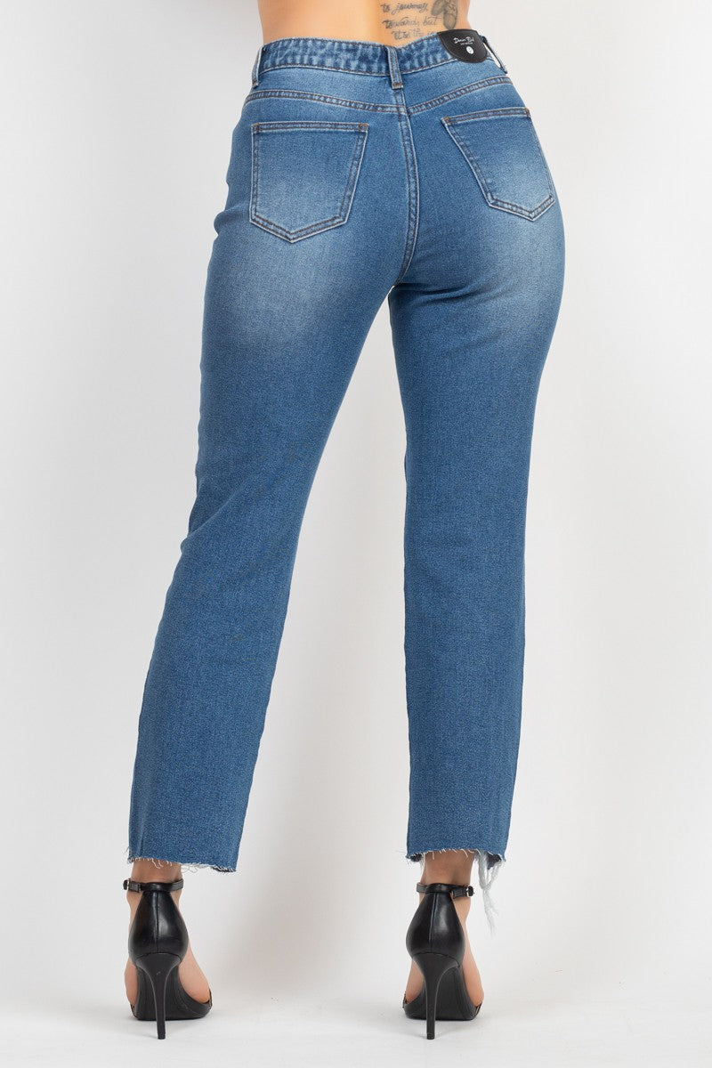 Destroyed Mom Denim Jeans